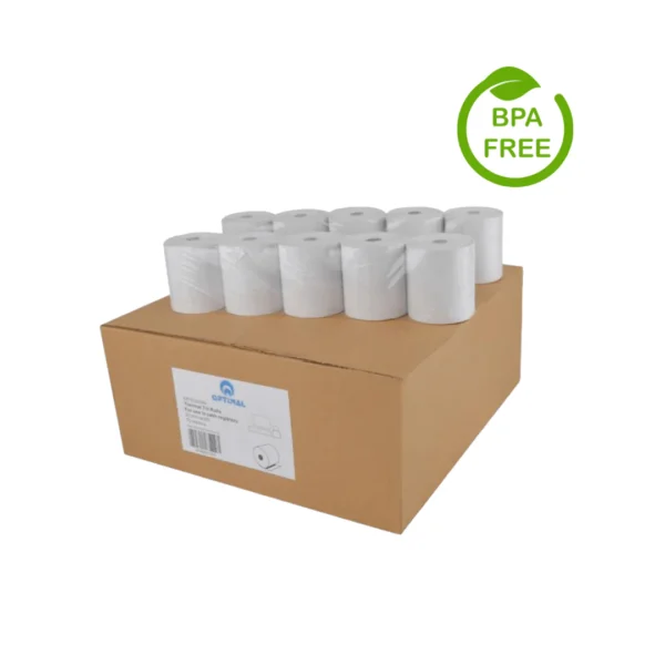 80 x 80 x 12.7mm Core Till Rolls BPA Free Thermal Paper Roll Boxed 50s