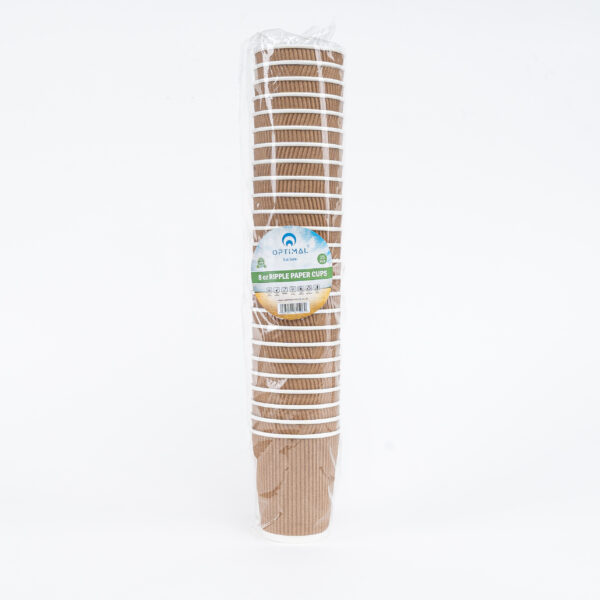 Paper Cup 8oz - Ripple Brown Coffee