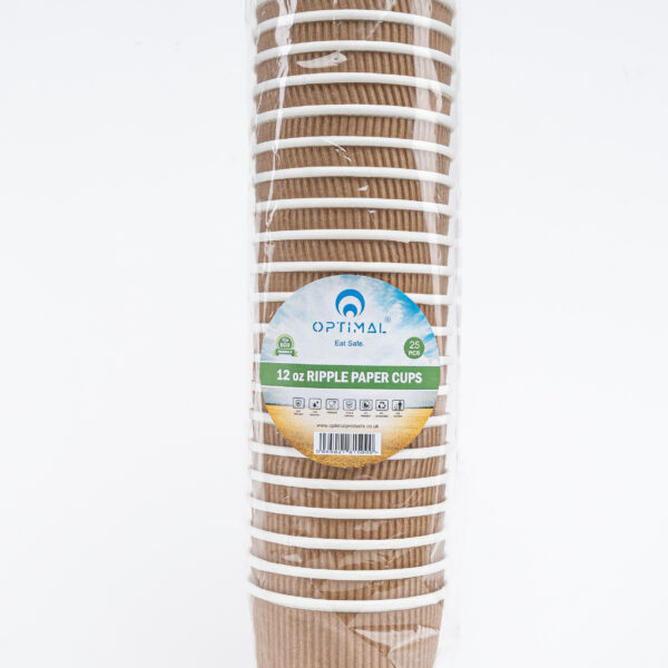 Paper Cup 12oz - Ripple Brown Coffee